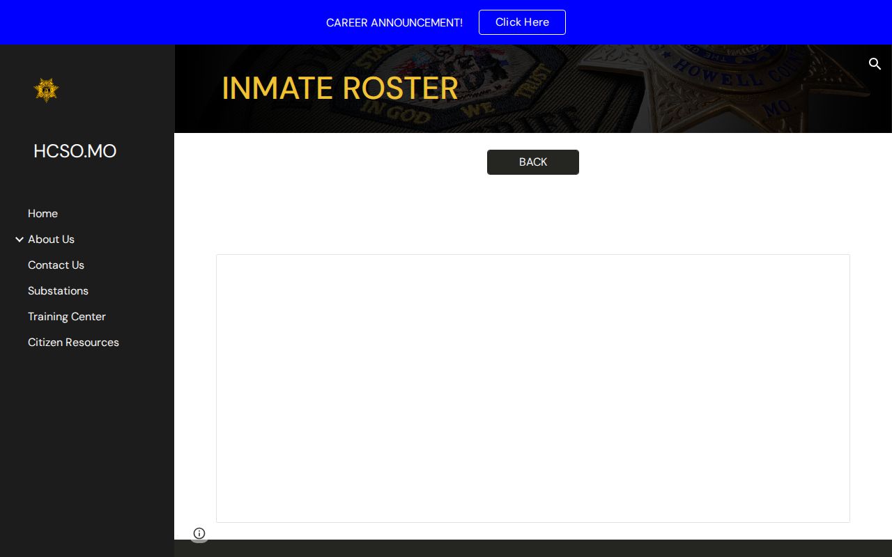 Howell County inmate roster landing page